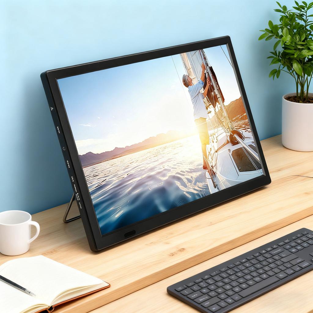 TV Portátil Inteligente com Antenas Controle Remoto por Voz Tela Colorida de 15,4 Polegadas Alimentado por Bateria TV Inteligente WiFi Suporta Múltiplos Formatos