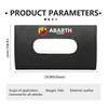 For Abarth Car Tissue Box Leather Sunshade Plate Tissue Box Storage Decoration Accessories FR FIAT 500 Doblo Tipo Panda Ducato