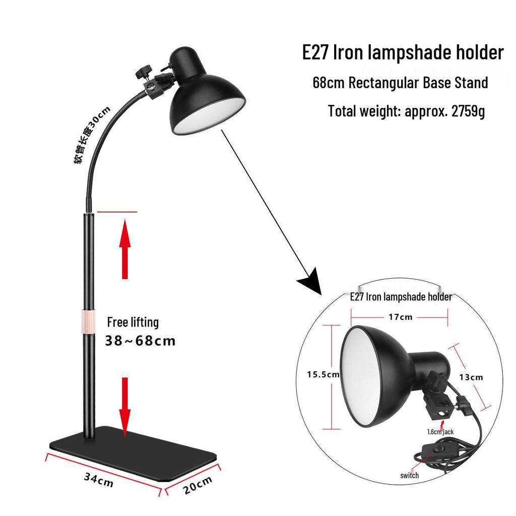 Space-saving E27 Universal Desk Lamp: Student Eye Protection Reading Light for Home or Bedside.