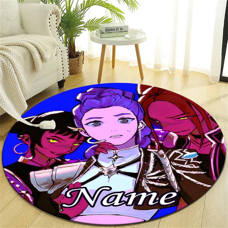 Personalized K-KPop Demon Hunters Round Chair Office Rug - Perfect for Mat, Office Chair & More - Ideal Gift for Birthdays and Holidays