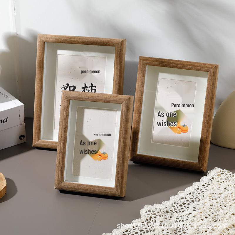 Wooden Photo Frame: Wall, Desktop, Calligraphy & Painting, 3D Design, Sizes 5-10 Inch
