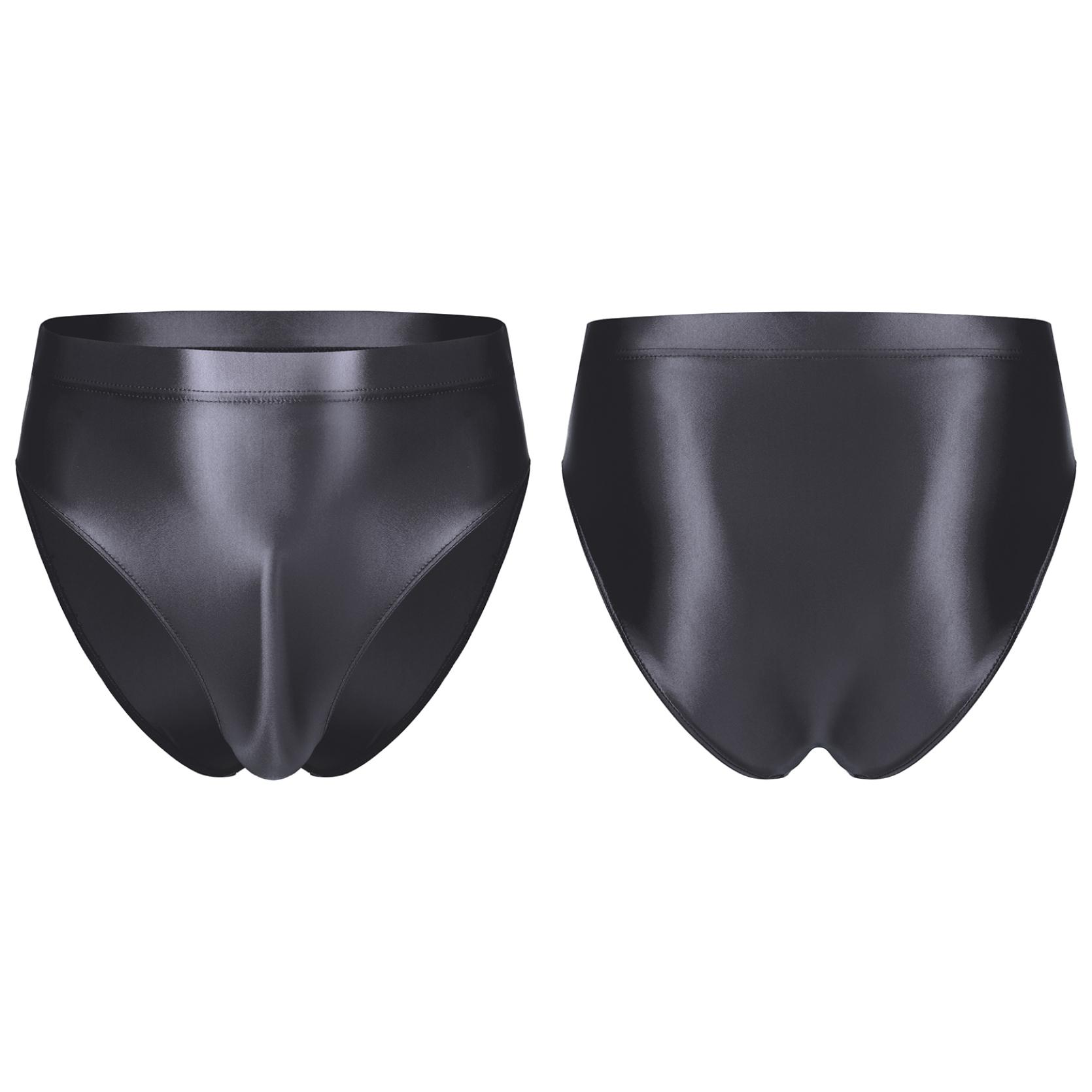 

Мужские глянцевые трусы, однотонные трусы с эластичным поясом, нижнее белье, купальник, нижняя часть купальника темно-серого
