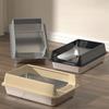 Stainless Steel Semi Enclosed Cat Litter Box Top Entry with Lid Anti Splash High Sided Pet Toilet