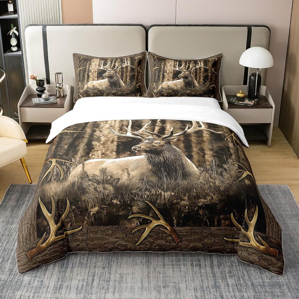 Buffalo Plaid Bedding Collection For Cabin Decor Queen Wild Animal Comforter Cover Duvet Cover Queen King Size Quilt Cover 3 Pieces