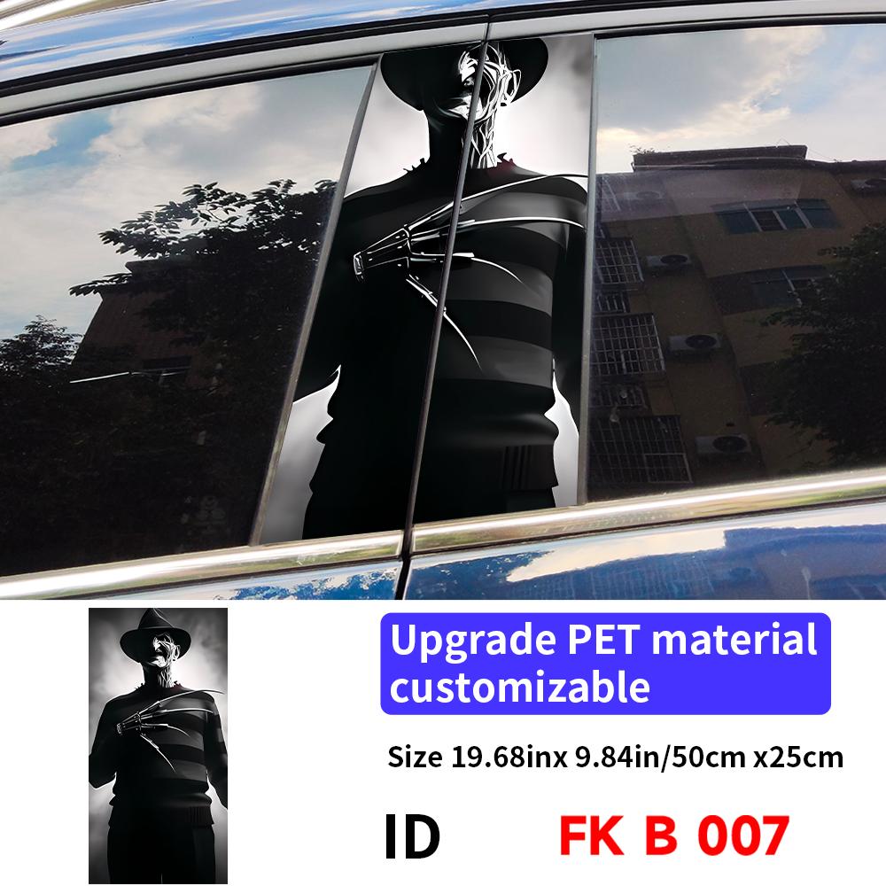 Ghost Car Stickers Car B-pillar Vinyl Decals Waterproof Auto Center Pillar Sticker Cover Scratches Vehicle Decors Accessories