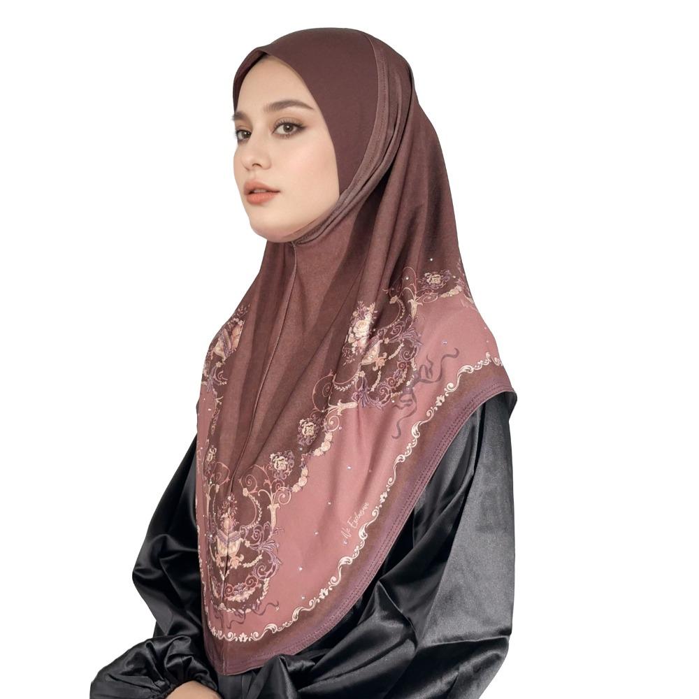 Elegant Chiffon Floral Print Chiffon Hijabs Linen Multicolor Arab Lady Headscarf All-match Ethnic Turban Cap All Seasons