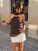 2026 Spring/Summer Retro Polka Dot Backless Sleeveless Chiffon Tank Top for Women
