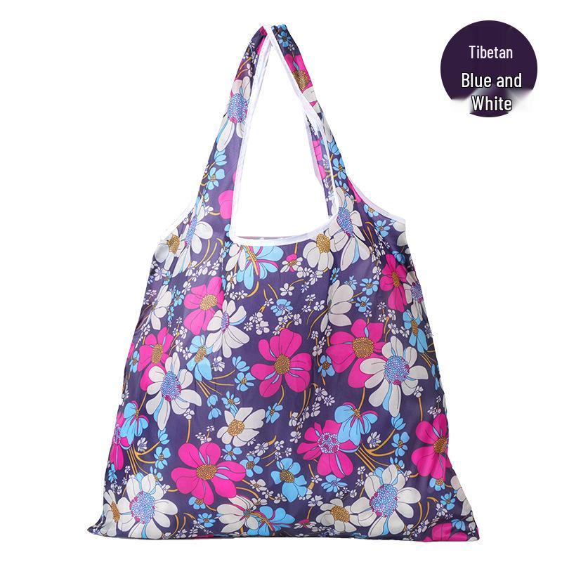 Miljøvennlig Sammenleggbar Shopping- og Oppbevaringspose med Stor Kapasitet - Kreativ Bærbar Trykt Håndveske