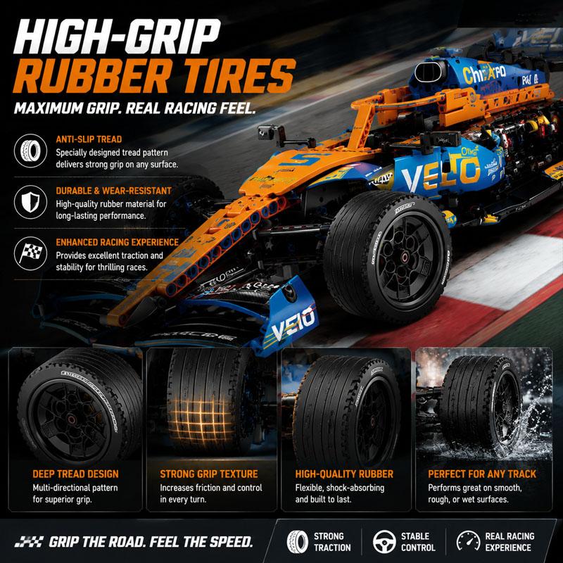 Formula Racing Building Block Car Kit Aerodynamic Design Functional Steering Mechanical Brick Model Toy For Christmas Gift