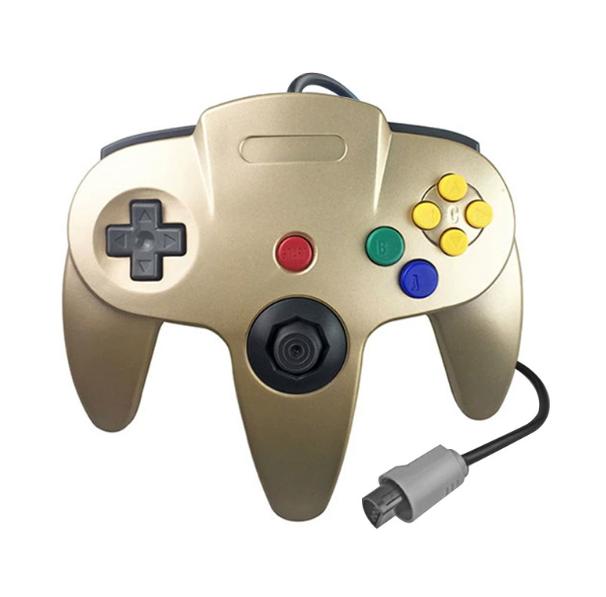 Wired Controller for N64 Gamepad Controller for N64 Gamepad Joystick Joypad Game Handle for N64 Gold золотой