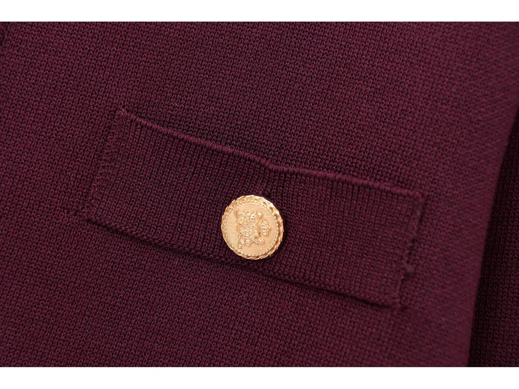 Γυναικεία Πλεκτή Ζακέτα με Στρογγυλή Λαιμόκοψη και Μονόκουμπη - Μοντέρνος Σχεδιασμός που Συνδυάζεται με Όλα, Στυλ #1822106