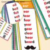 Montessori Phonics Teaching Assistants - 60 Word Index Card Sets for English Vocabulary Enhancement