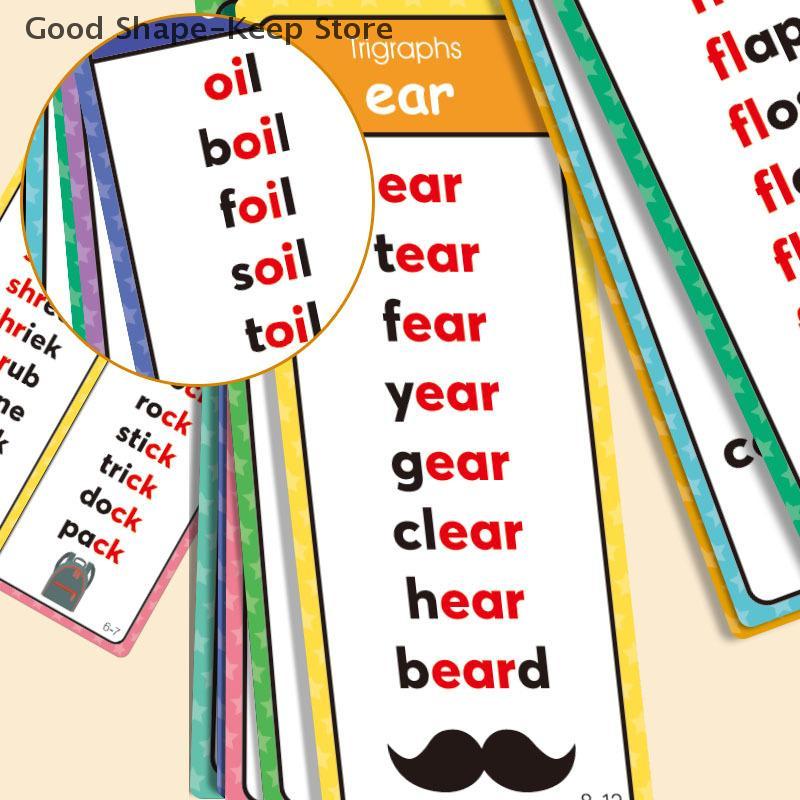 Montessori Phonics Teaching Assistants - 60 Word Index Card Sets for English Vocabulary Enhancement