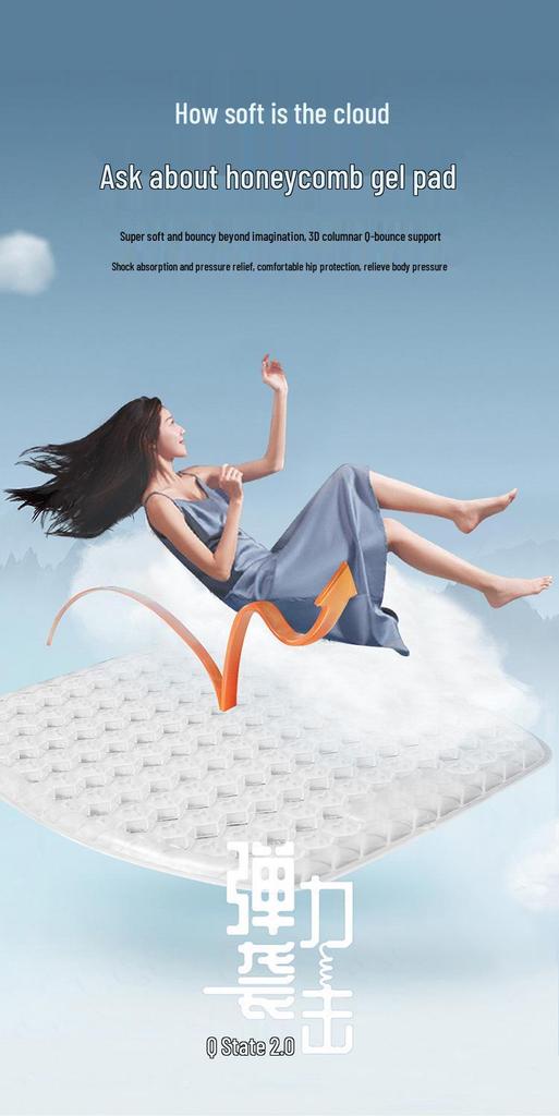 Breathable Honeycomb Gel Seat Cushion for Car and Office - Cool Silicone Egg Pad