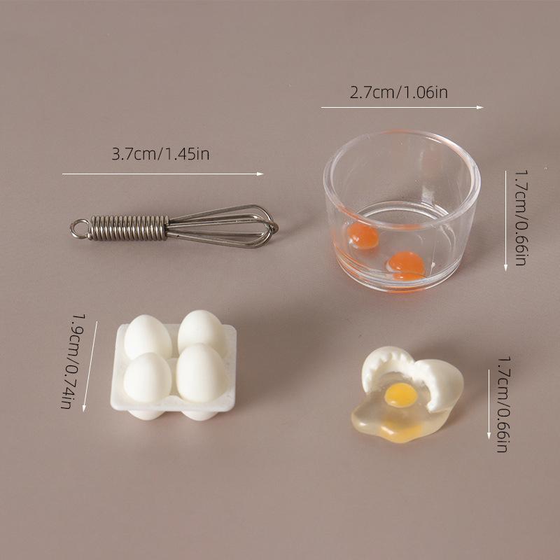 Pretend Play Toy Set, Miniature 1:12 Dollhouse Kitchen Egg Frying Pan Scene Props