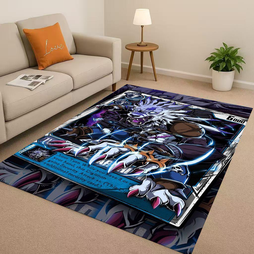 3D Cartoon Digimon Adventure Angemon Living Room Non Slip Area Rug Soft Carpet for Bedroom Sofa,Easy Clean Home Doormat Playmat