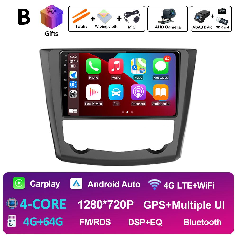GPS Navigation Android14 For Renault Kadjar 2015 2016 2017 2018 2019 Wireless Carplay Autoradio QLED IPS Screen WIFI Accessories