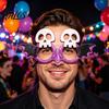 Halloween Party Glasses for Kids Adults, Glitter Glasses Frame Cosplay Party Decoration, Funny Pumpkin Skull Ghost Bat Eyewear Accessory for Party