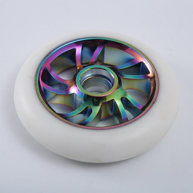 Professional 10cm Skateboard Wheel Premium Aluminum Alloy Rims PU Tires Precisions Bearing for Smooth Rolling Ridings