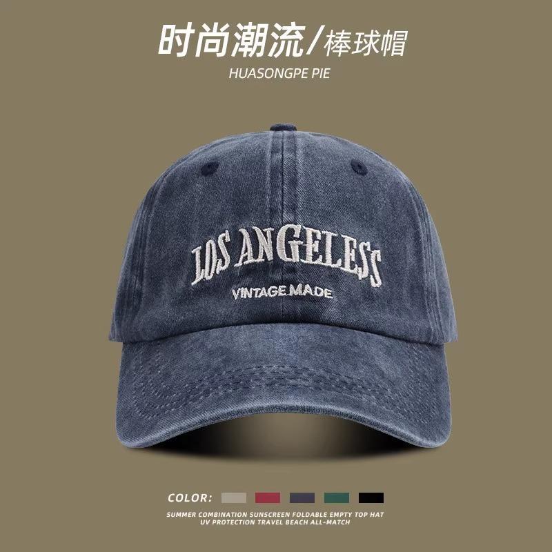 Spring and Summer Washing Couple Versatile Simple Casual Baseball Cap Men Retro American Face Showing Small Baseball Hat Women