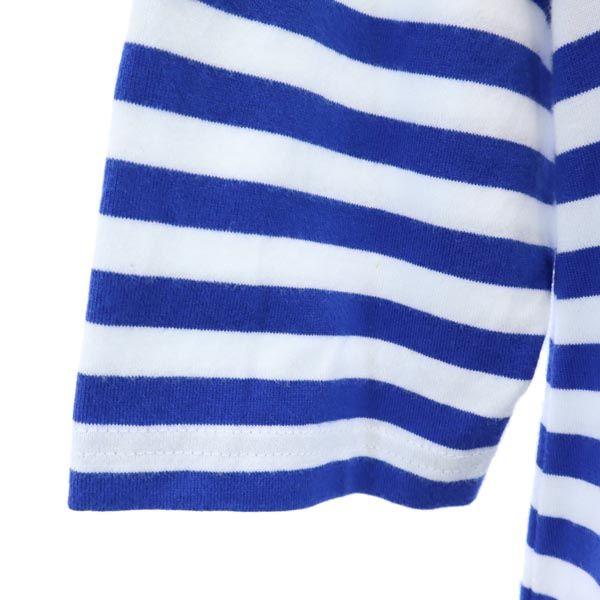 Marimekko Border Long Sleeve One Piece 160 Blue X White Kid's Used