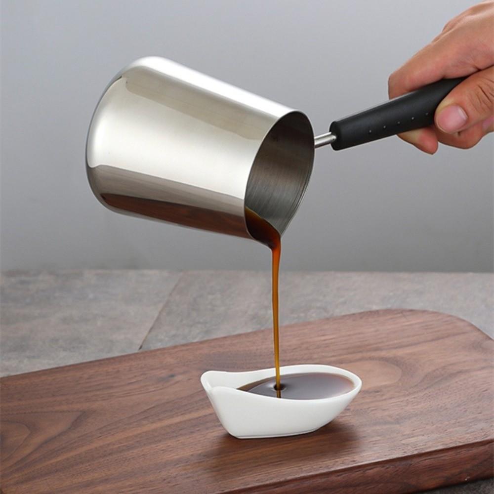 Long Handle Coffee Pot Professional Chocolate Melting Pan Milk Frothing Pitcher  Restaurant Daily