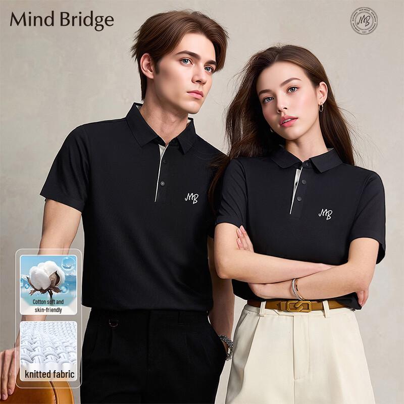 Mind Bridge Unisex Letter Print Polo Shirt 4XL
