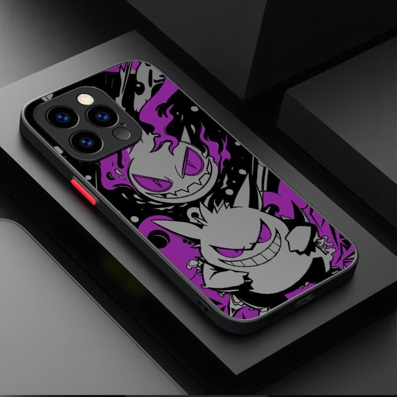P-Pokemon Gengar Graffiti Case For iPhone 17 Air 15 16E 16 14 13 12 11 Pro Max XR 7 8 Plus SE 2020 Shockproof Matte Hard Cover