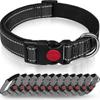 Adjustable and Reflective Nylon Mesh Dog Collar with Soft Padding for Large Dogs - L Black