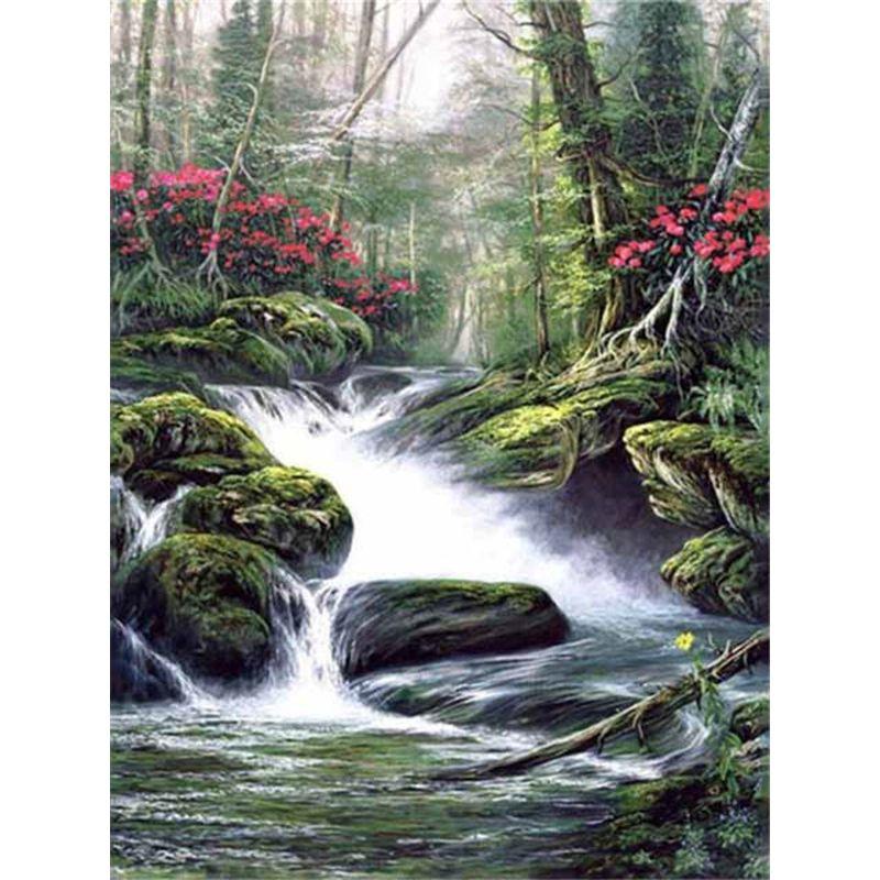 5D Diamond Painting Full Drill Square Waterfall Diamond Embroidery Sale  Rhinestones Pictures Diamond Art