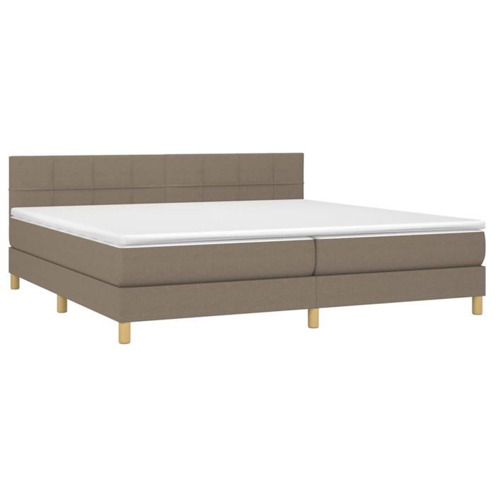 Maison Exclusive - Sommier à lattes de lit et matelas et LED Taupe 200x200cm Tissu