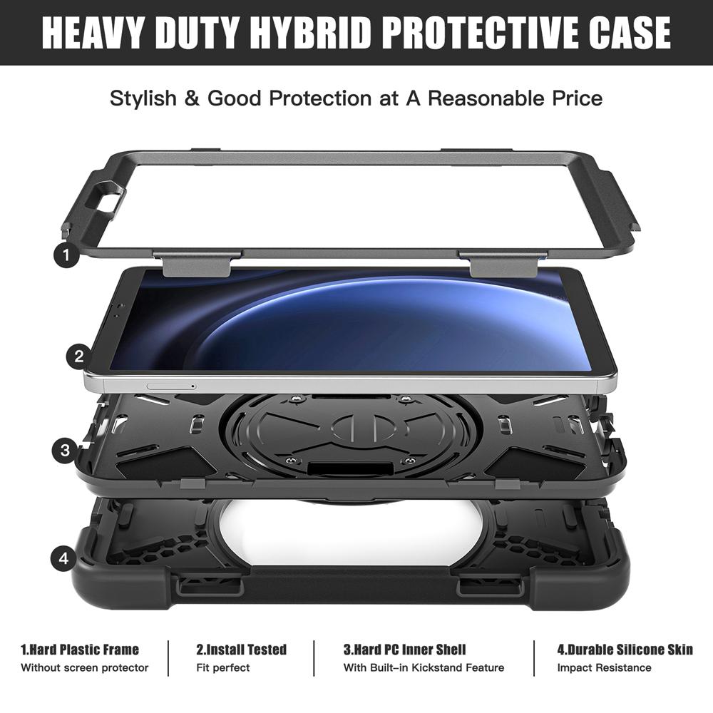 Kids Case for Samsung Galaxy Tab A9 Plus A8 A7 Lite Armor Rotective Rugged Case S6 Lite S7 S8 S9 FE Plus 12.4 Tablet Strap Cover