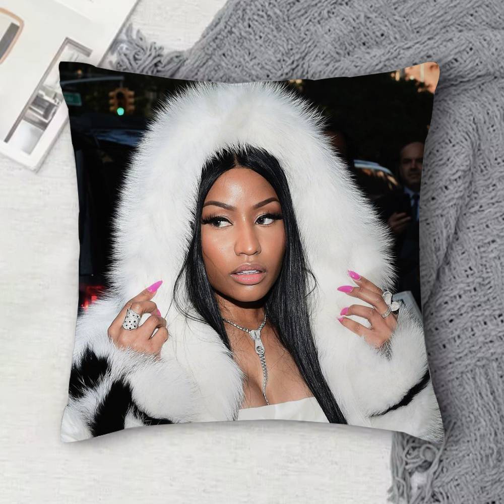 N-Nicki Minaj Double-Sided Printed Square Decorative Cushion Cover For Sofa Living Room Home Decor