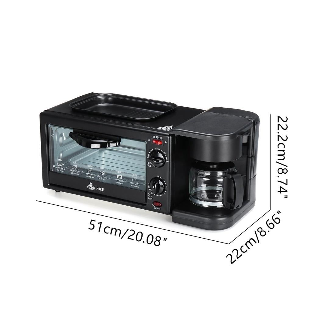 110W 9L 3 In 1 Breakfast Maker Machine Electric Pizza Bread Toaster Mini Oven Frying Pan Kitchen Cooking Tool