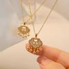 Ruyi Lock Titanium Steel Necklace: Women's Auspicious Clouds, Elegant Fashion Clavicle Chain