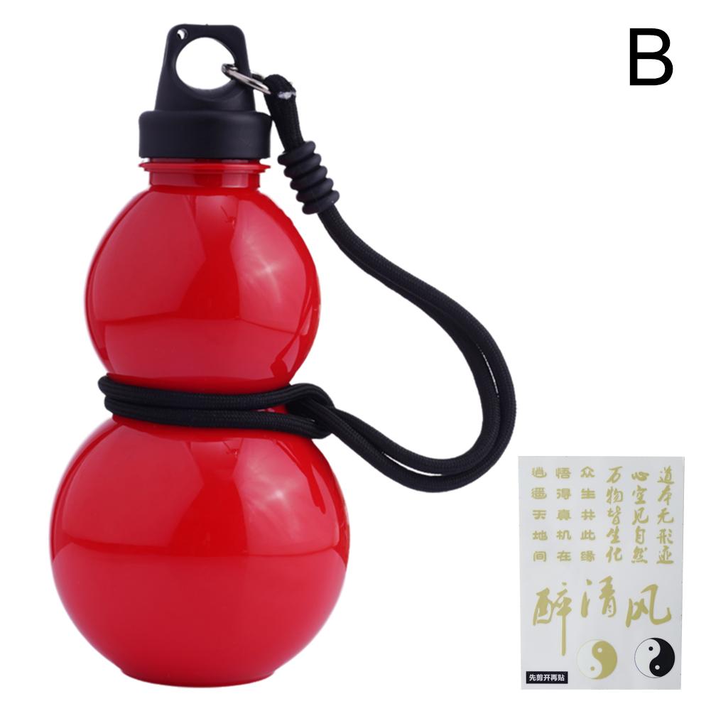 

750 мл Портативная чашка-тыква для воды Многоразовая Винтажная в китайском стиле Бутылка для воды-тыква с древнекитайскими героями с наклейкой для DIY красный