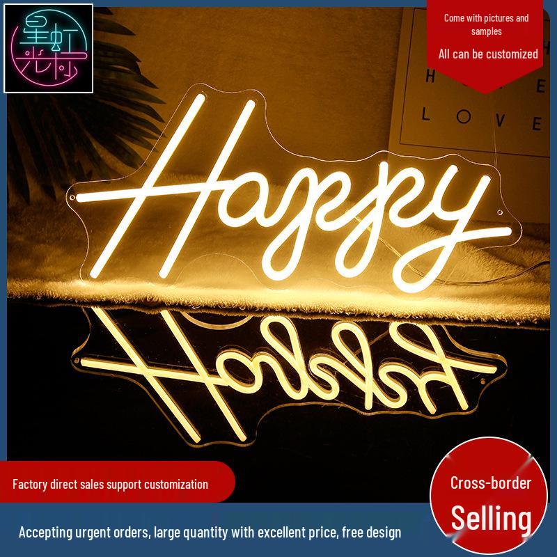 Cross-Border LED Neon Light: Outdoor/Indoor Decorative Luminous Letters for Influencer Walls