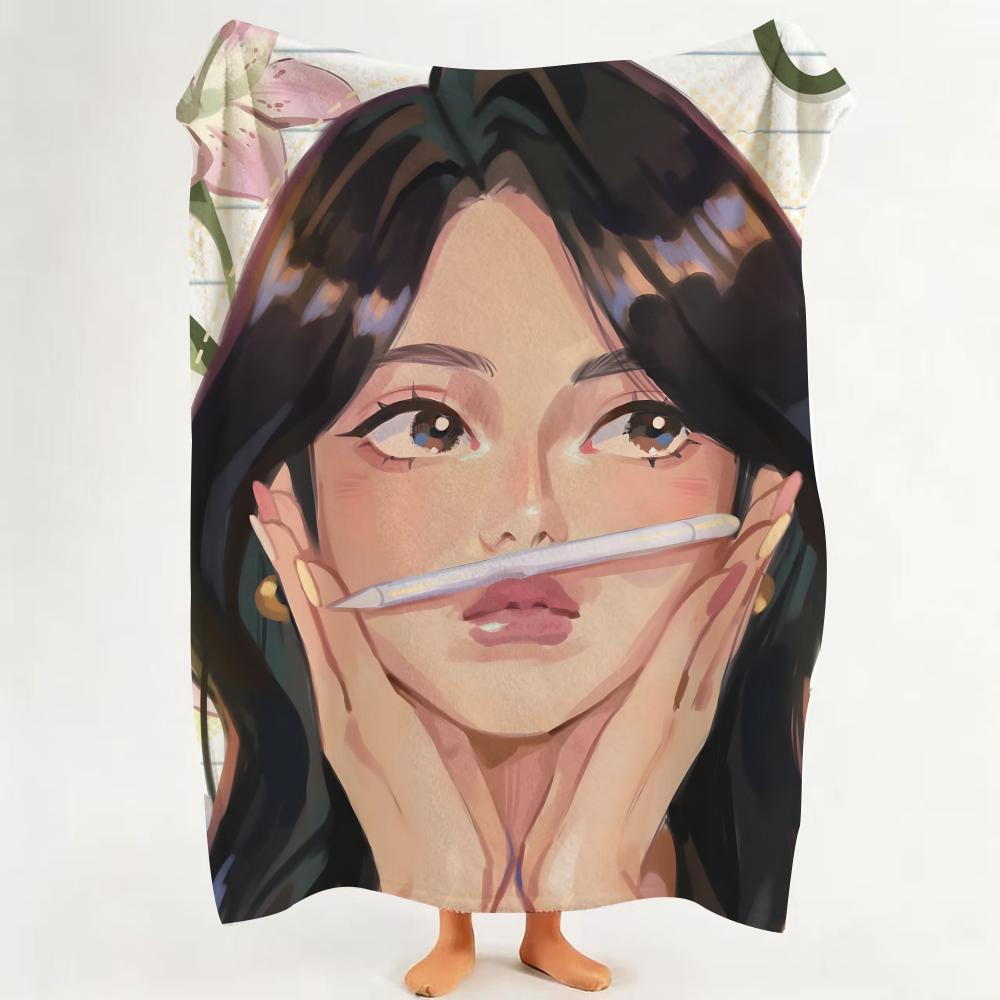 Manhwa T True B Beauty  Flannel  Blanket Suitable for Sofa Living Room Bedroom