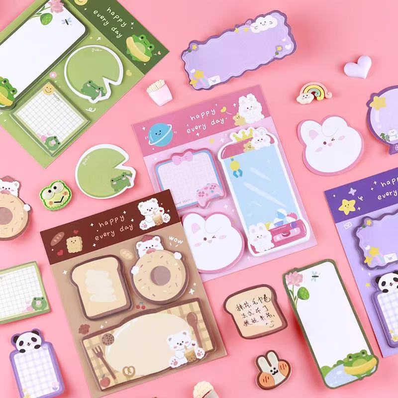 Office School Supplies Cute Style Note Ins High Girl Heart Animal Panda Bread Bear N Times Sticker Can Be Pasted Paper Kawai