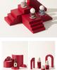 Chinese Red Geometric Photography Props: New Year Theme Still Life Display Stand