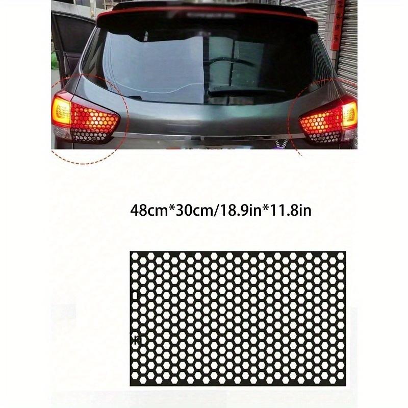 1pc Black Car Rear Light Honeycomb Sticker, Black Carbon Fiber Style Decal, Car Lights Universal