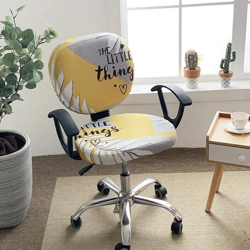 

Принт Сплит Компьютерное Кресло Спандекс Пылезащитные Чехлы на Сиденье Эластичный Чехол для Офисного Кресла Стрейч Накидка Гостиная 1Set