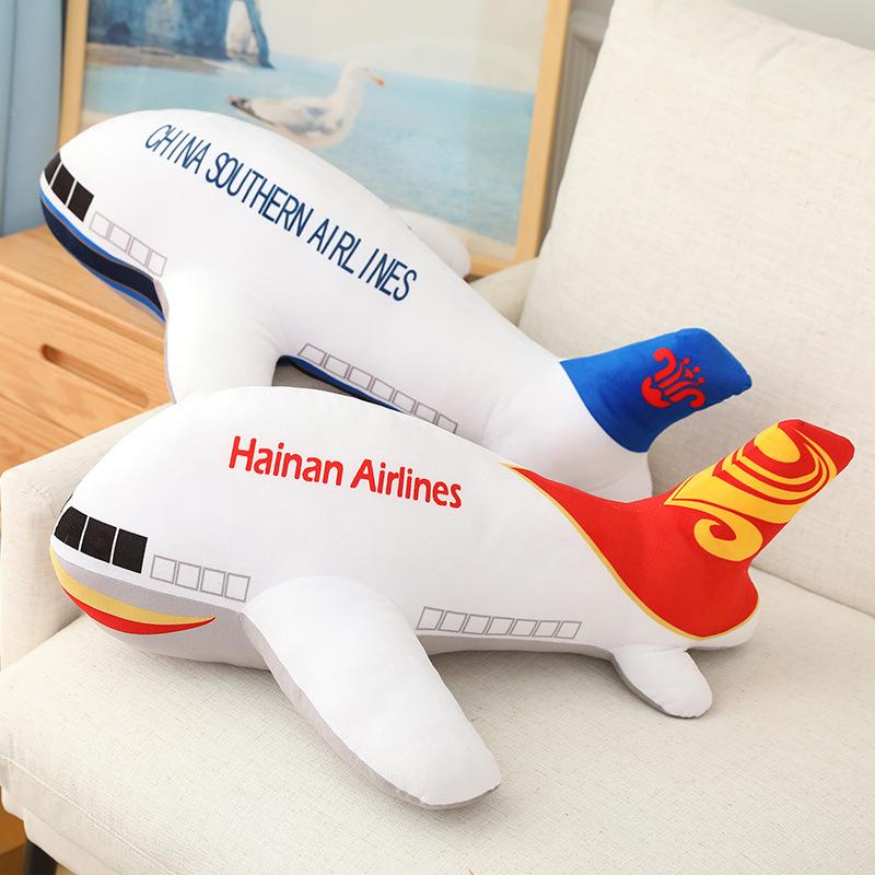 Simulation aviation aircraft throw pillow plush toy China Hainan Airlines aircraft doll sleeping doll
