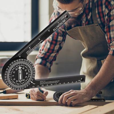 Precision 7-Inch Professional Angle Finder Miter Saw Saw Protractor Laser Engraved Scales Gauge Corner Woodworking