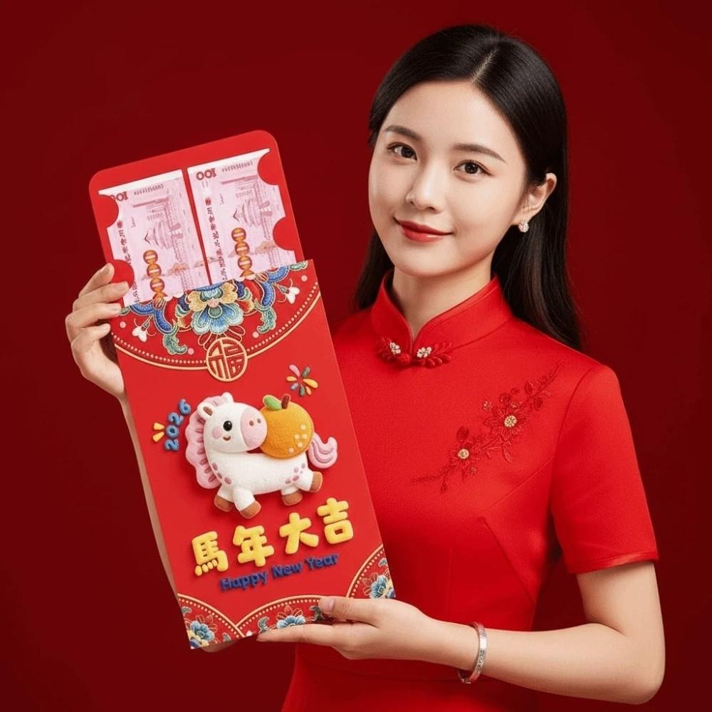 Flat Design Super Large Red Envelope Traditional Lucky Money Packet  Birthday
