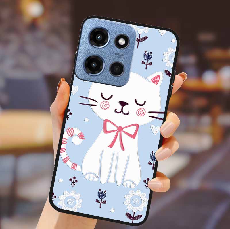 For Motorola G 5G 2025 Phone Case Bumper Soft TPU Silicone Back Cover 3D Flower Emboss Shell For Motorola Moto G 5G Fundas Coque
