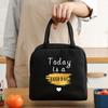 Isolierte Lunchtasche Reißverschluss Kühltasche Tragetasche Thermotasche Brotdose Leinwand Essen Picknick Lunchtaschen für die Arbeit Handtasche Essensmuster Praktische Nutzung