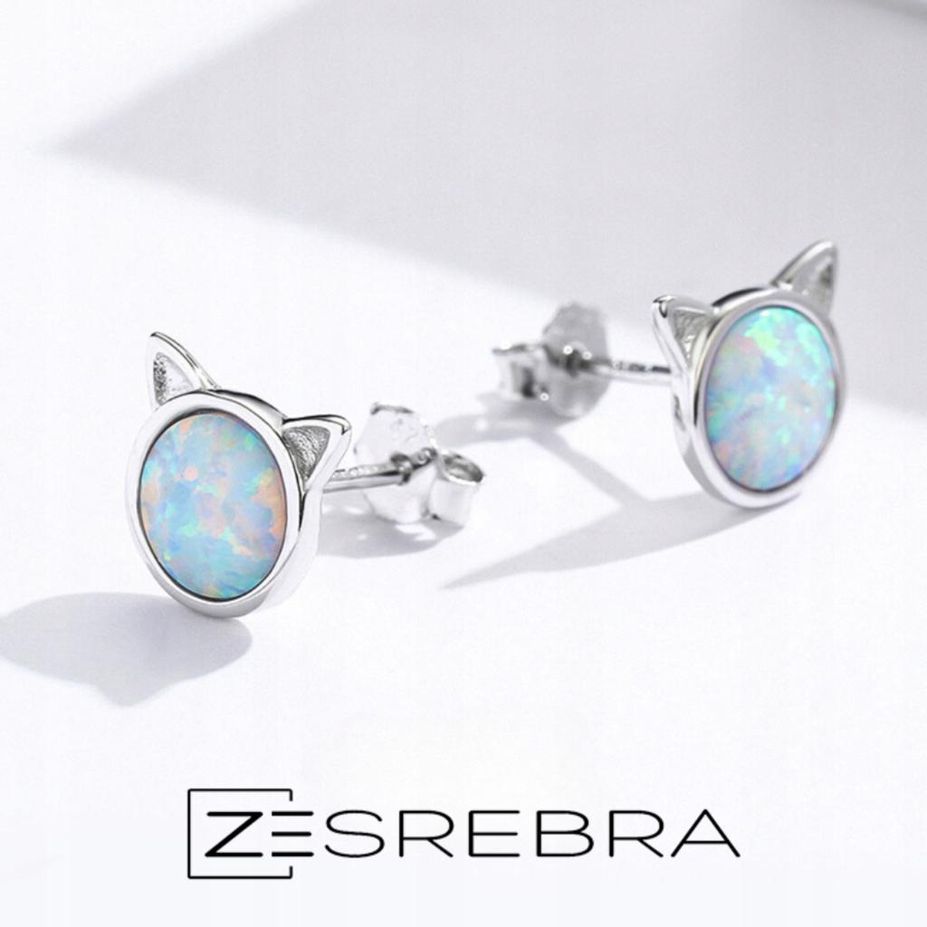 Delicate Earrings S925 Pearl Kittens Colorful Cat Gift