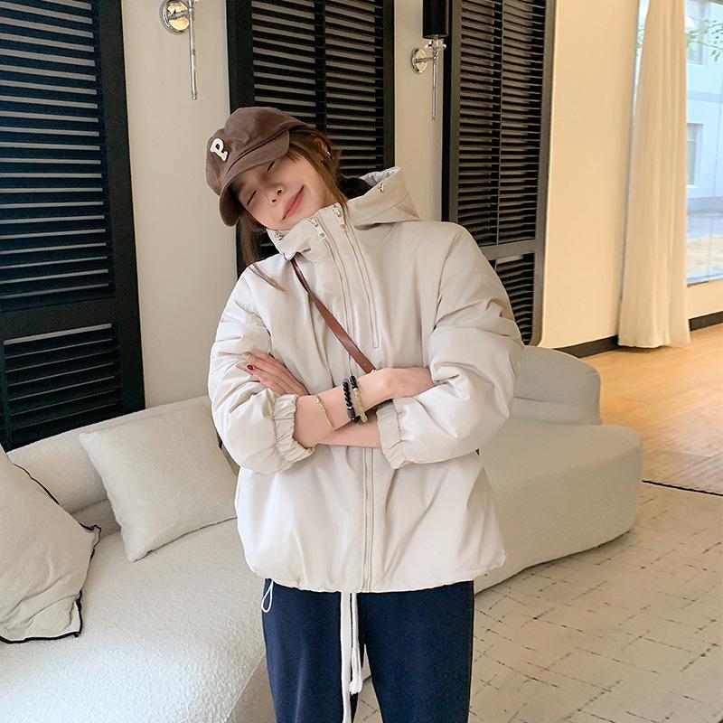 

Короткая утепленная утолщенная куртка с капюшоном женская осенне-зимняя хлопковая одежда XS