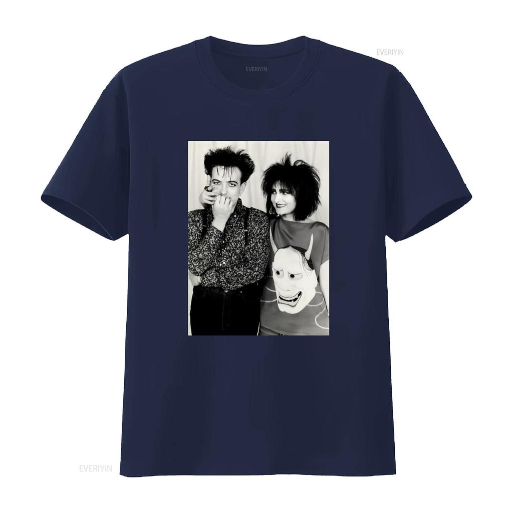 Vintage Robert Smiths and Siouxsie Sioux Print T Shirt Retro Punk Style Fashion vintage Washed Stylish Breathable